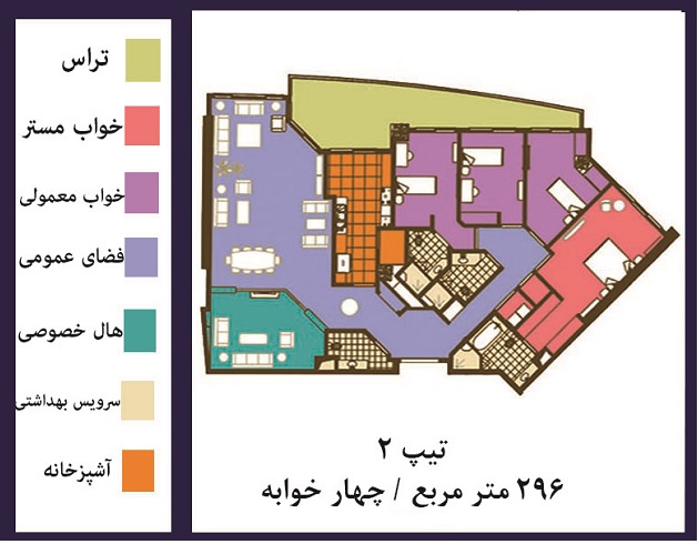 فروش ( پیش فروش ) قیمت آپارتمان 296 متری فوق العاده  لوکس در خیابان فرشته تهران